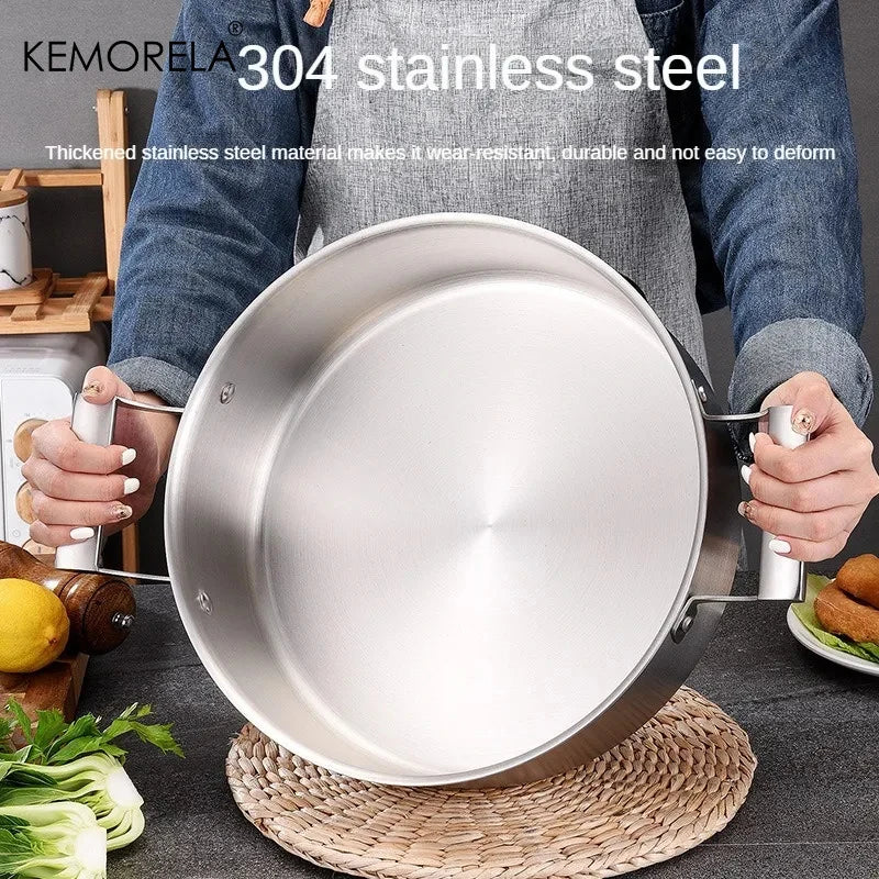 KEMORELA 5-Layer 304 Stainless Steel Soup & Hot Pot Glass Lid Stainless Steel Soup Pot Axl