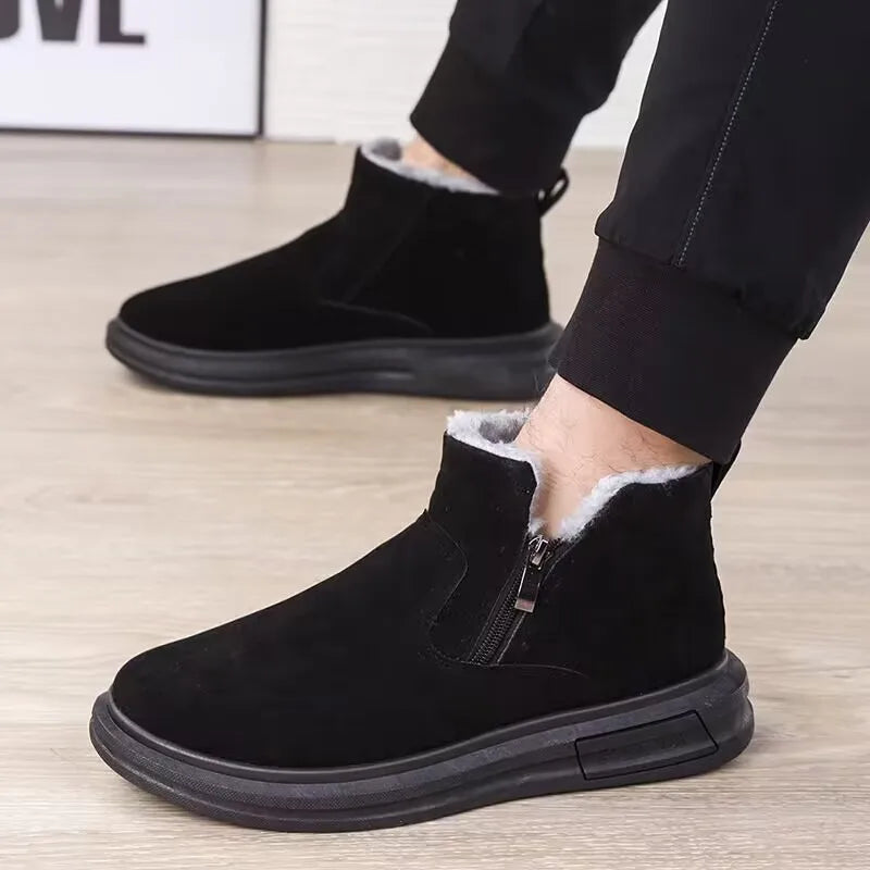 Men's Plush Snow Boots – Warm High-Top Winter Ankle Boots Men's Snow Boots Axl