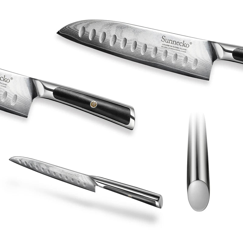 Sunnecko Damascus Santoku Knife Set – VG10 Steel & G10 Handle Damascus Santoku Knife Axl