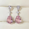 Huitan Pink CZ Drop Earrings – Women's Statement Jewelry Drop Earrings Axl E1772