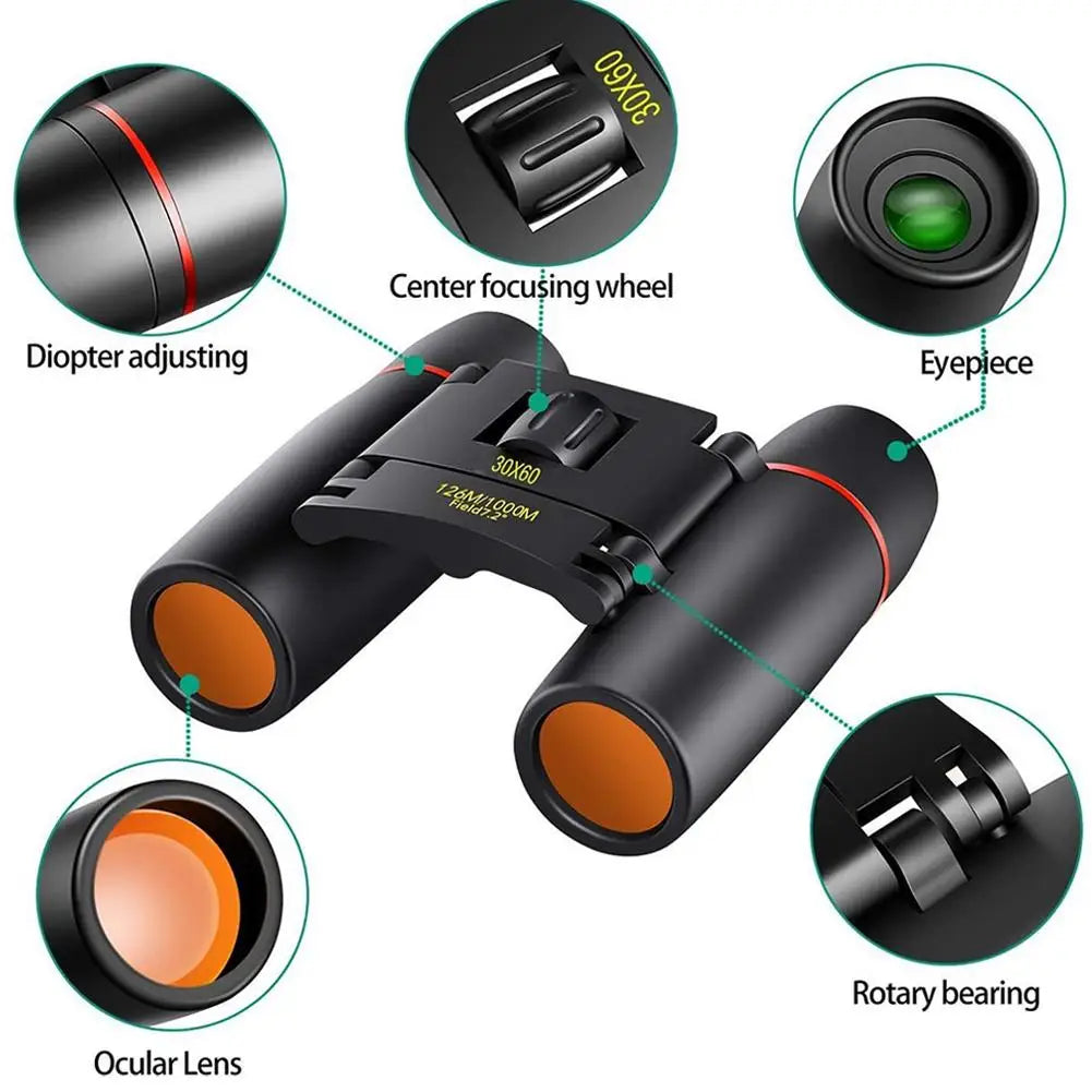 30x60 HD Folding Binoculars – Low Light & Bird Watching Folding Binoculars Axl
