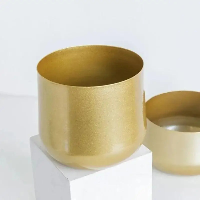 Modern Cast Brass Metal Flower Pot | Luxury Indoor Garden Planter Metal Garden Planter Axl