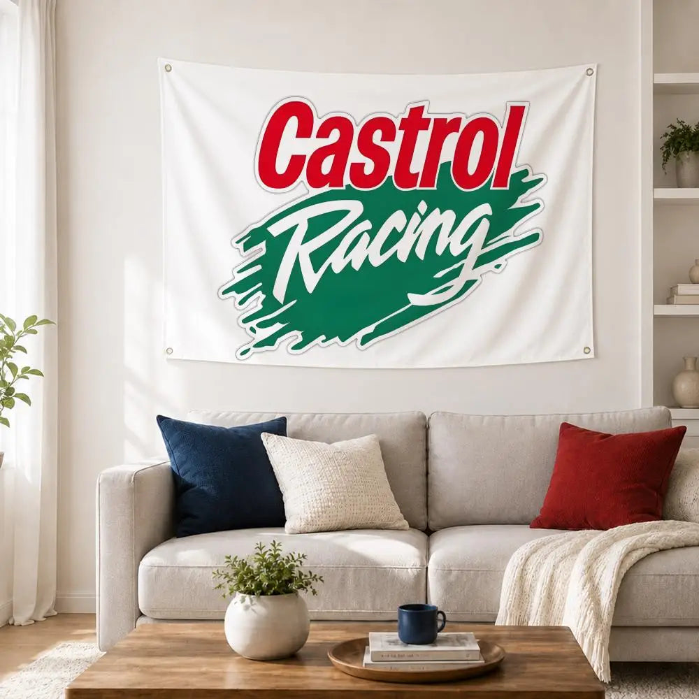Castrol Wall Flag – Indoor & Outdoor Banner Art Decor Decorative Wall Flag Axl