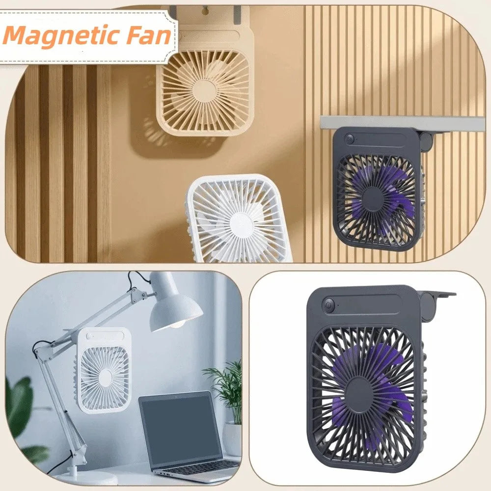 Compact Rechargeable Magnetic Fan – 4-Speed Quiet Portable Fan Portable Mini Fan Axl