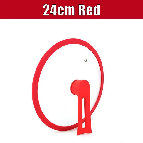 Universal Tempered Glass Pan Lid 24–32cm | Silicone Rim Replacement Pan Lid Axl 24cm Red