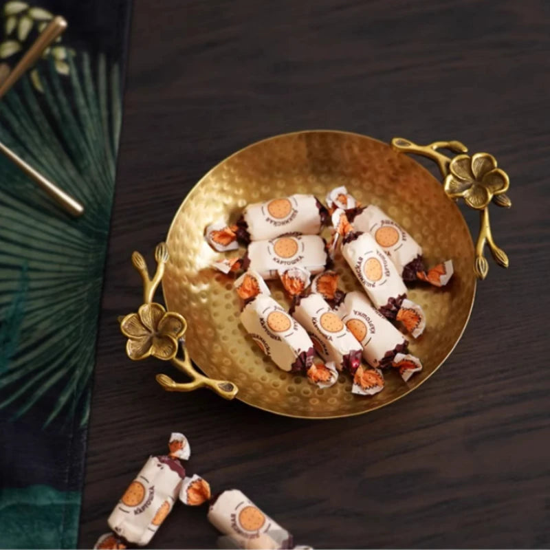 Brass Copper Fruit Plate – Retro Decorative Tray for Home Decorative Fruit Tray Axl