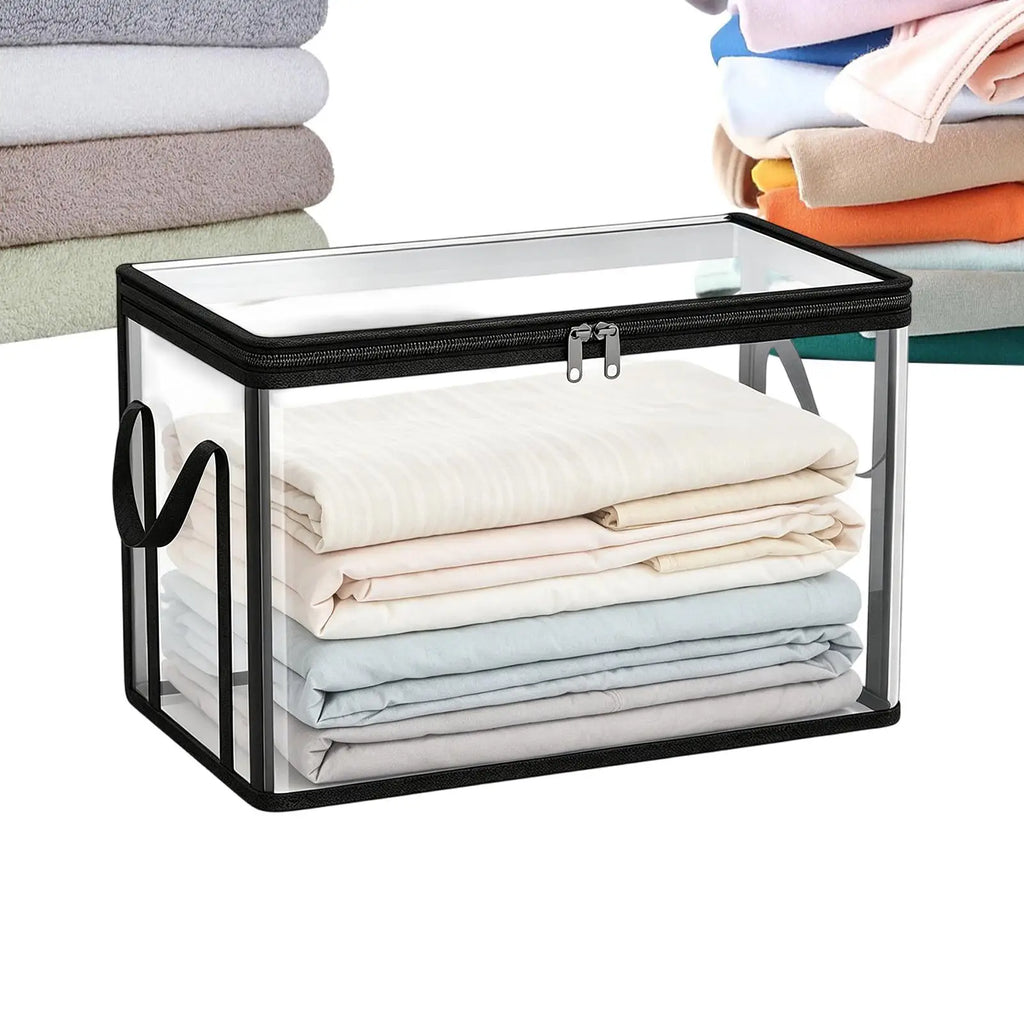 Foldable Clear Storage Bins with Lids – Collapsible Organizer Collapsible Storage Bin Axl