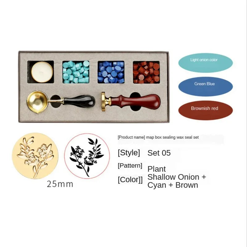 DIY Wax Seal Stamp Kit – Box Set with Spoon & Sealing Beads Wax Seal Stamp Kit Axl set 05