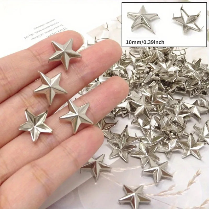 100 Pcs Star Studs & Rivets – DIY Bags, Clothing & Leather Craft DIY Craft Studs Axl