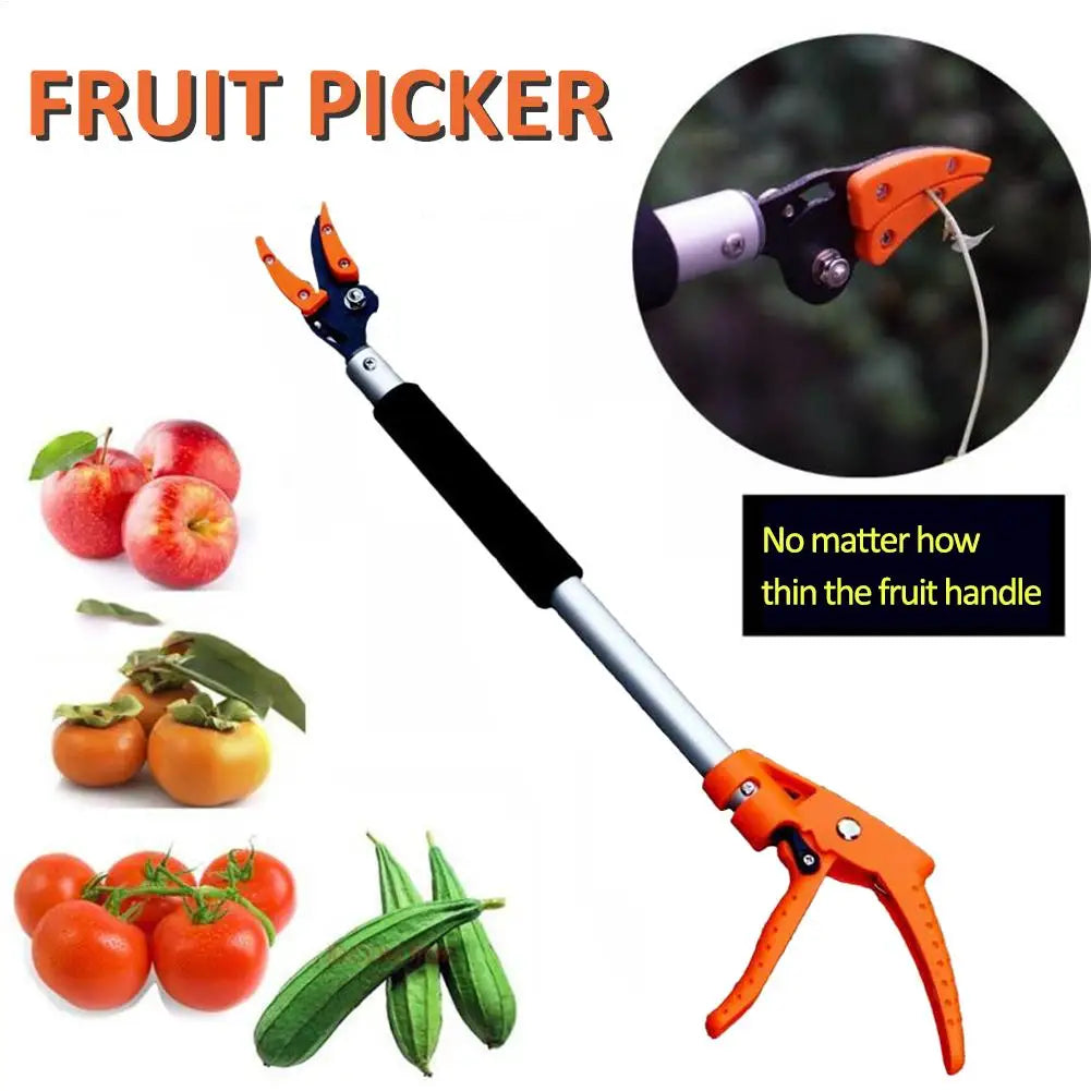 Long Reach Cut & Hold Bypass Pruner – Fruit Picker Lopper Garden Bypass Pruner Axl