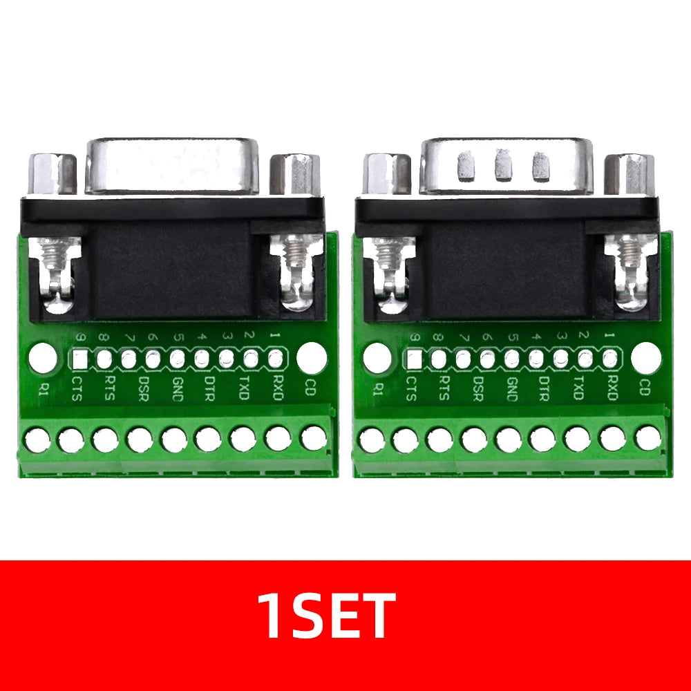 DB9 RS232 9-Pin Solderless Breakout Board Terminal Adapter Serial Breakout Adapter Axl 1 Set
