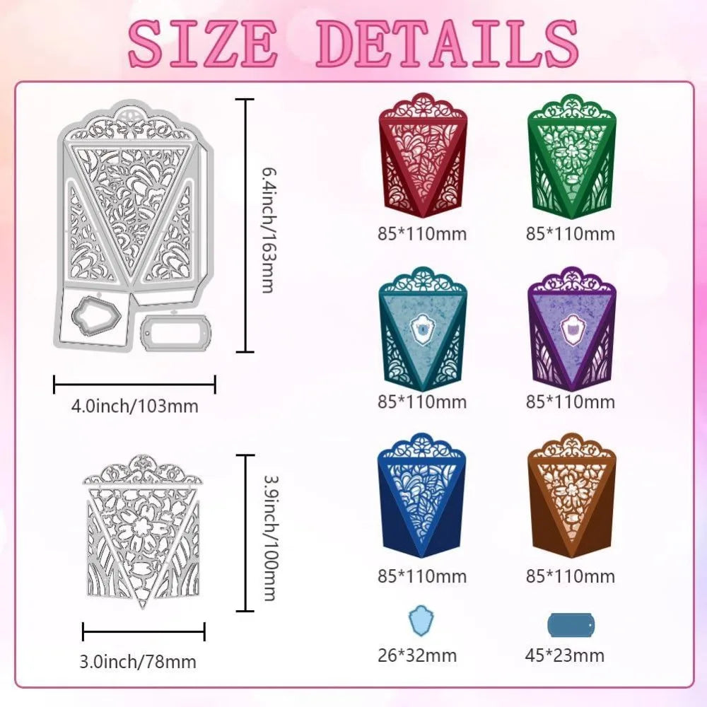Hollow Gift Box Metal Cutting Dies – DIY Card Making Set of 2 Craft Cutting Dies Axl