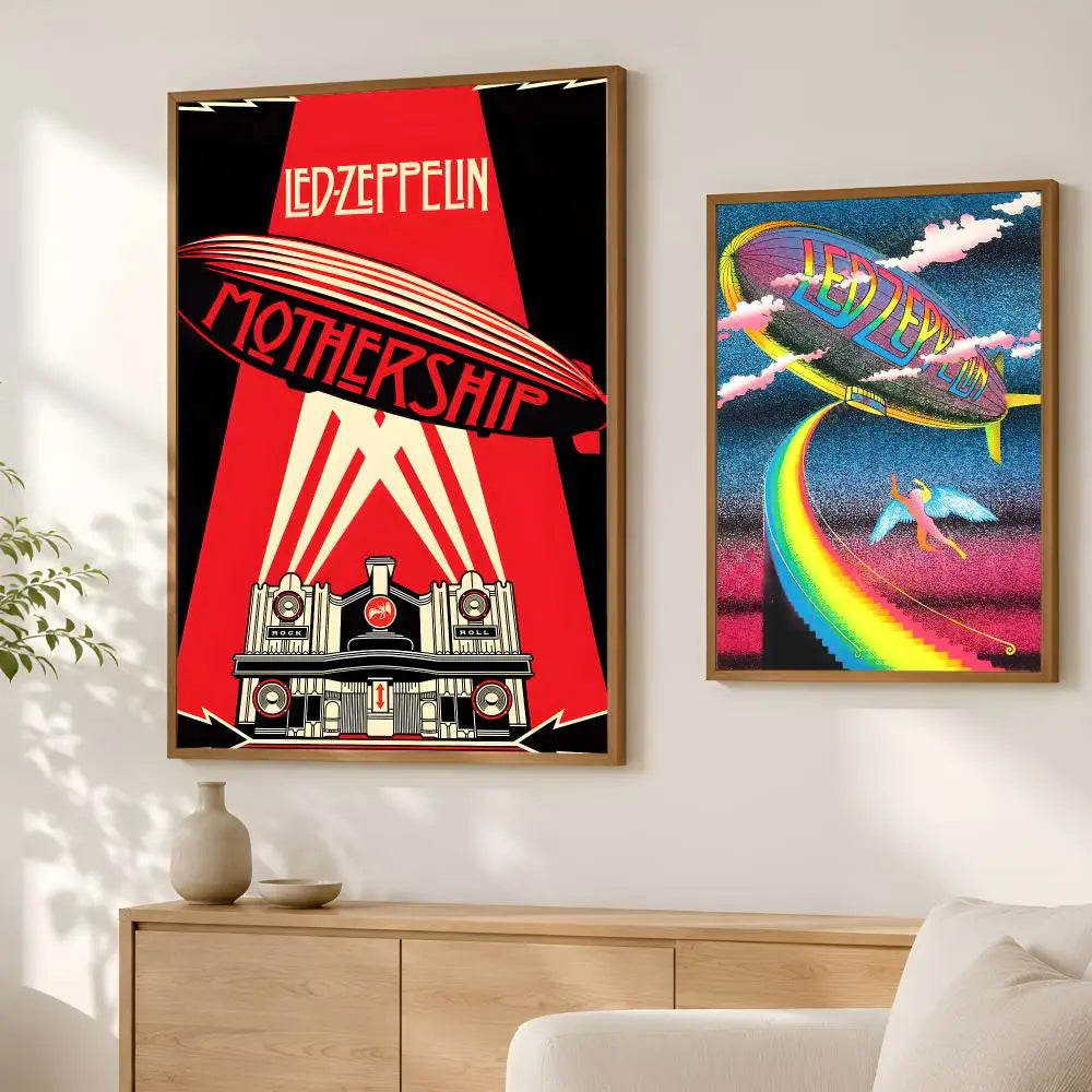 Led Zeppelin Self-Stick HD Wall Poster – Waterproof Room Decor Music Wall Poster Axl