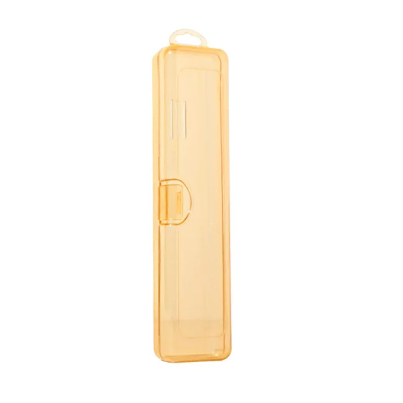 Travel Toothbrush Case – Transparent Portable Storage Box Toothbrush Travel Case Axl Yellow