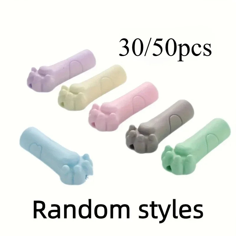 Cat Paw Eraser Set with Writing Stand – 30/50 Pcs Pencil Caps Novelty Eraser Set Axl