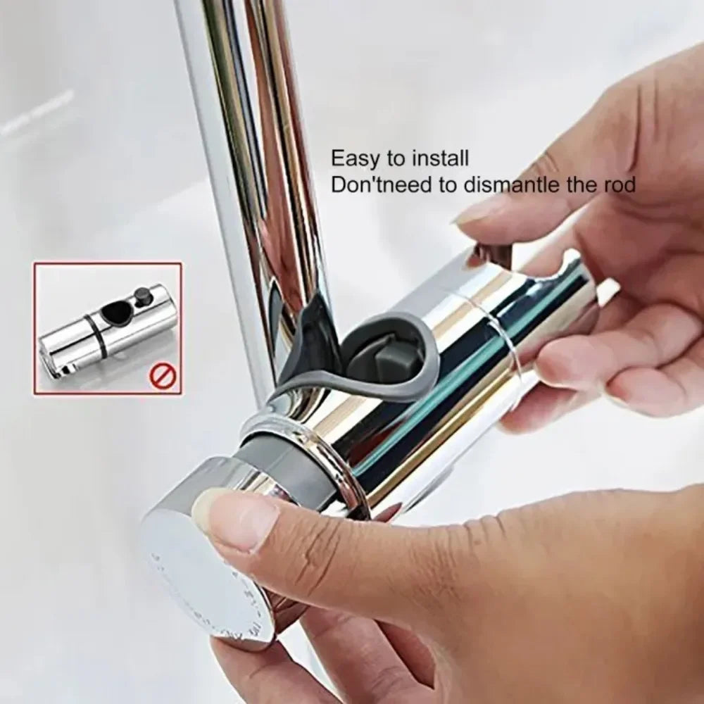 Adjustable Chrome Shower Slide Bracket – Fits 18–25mm Riser Rails Shower Slide Bracket Axl
