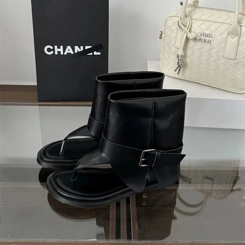 Women's Retro Buckle Wedge Sandals – High-Top Roman Style Women's Wedge Sandals Axl