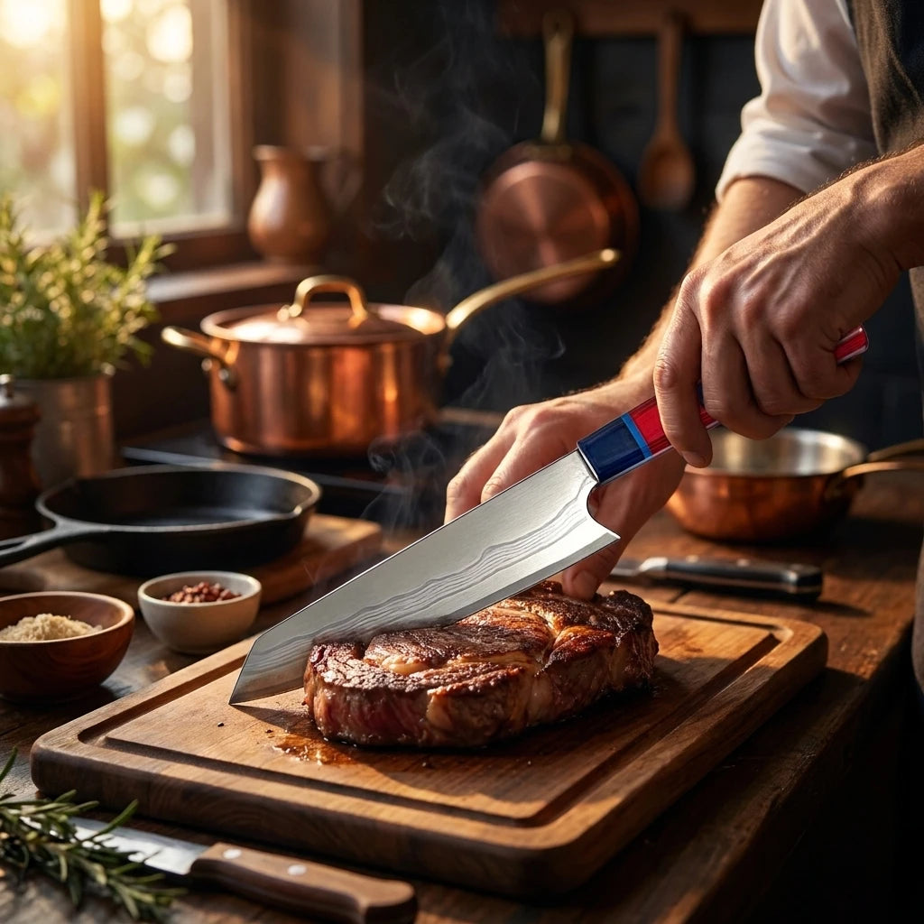 VG10 Damascus Chef Knife | Wood Handle | 205mm Sharp Blade Damascus Chef Knife Axl