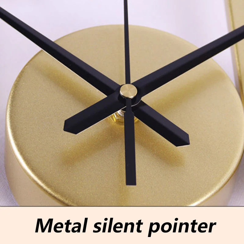 Nordic Silent Metal Wall Clock – Large 44.5×80cm Geometric Decor Silent Wall Clock Axl