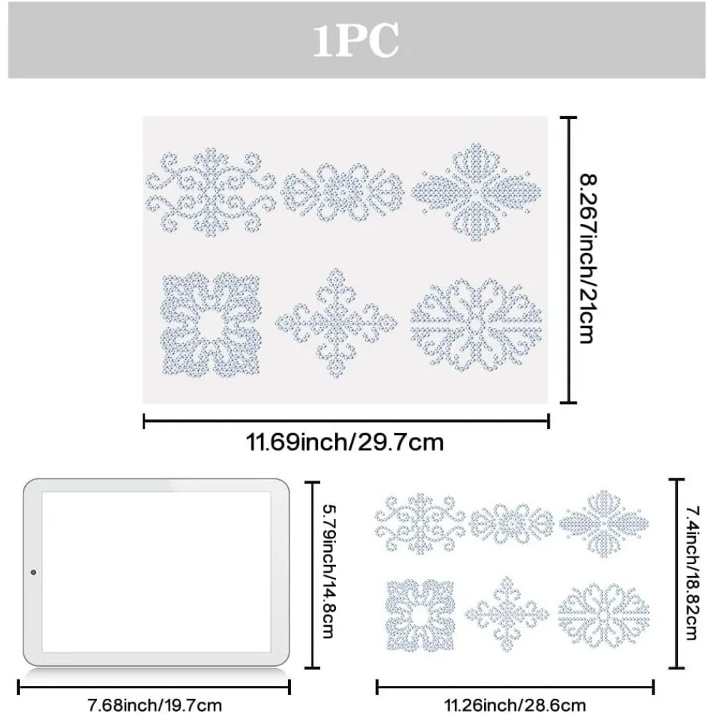 Rhinestone Iron-On Patch – Button Pattern Bling Appliqué 11.7×8.3" Iron-On Appliqué Patch Axl