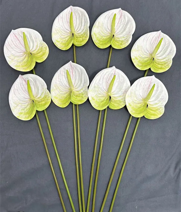 Burgundy Artificial Anthurium Stem 60cm | Faux Floral Branch Artificial Flower Stem Axl