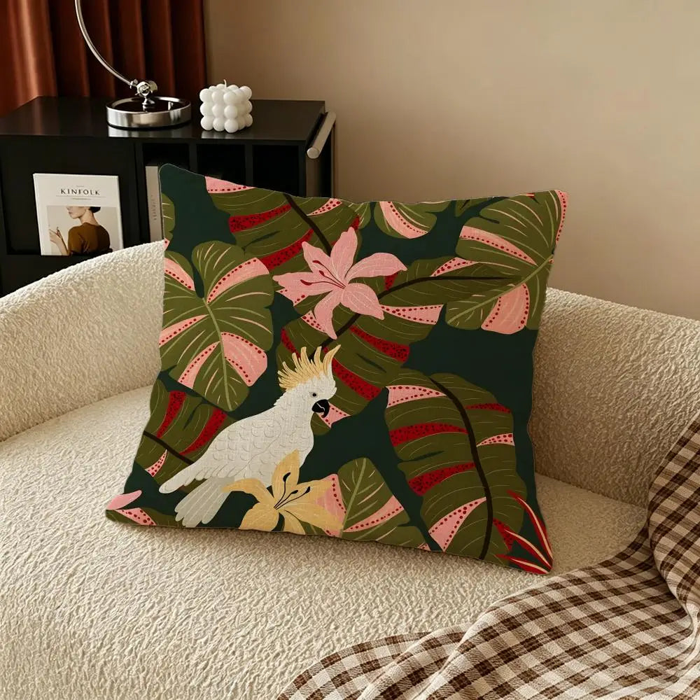 Natural Linen Cushion Cover – Printed Pillowcase for Sofa & Bed Linen Cushion Cover Axl