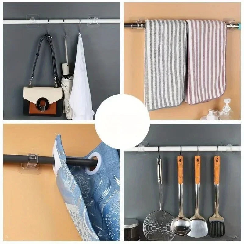 10-Pack No-Drill Adhesive Curtain Rod Holders | Wall Brackets Curtain Rod Brackets Axl