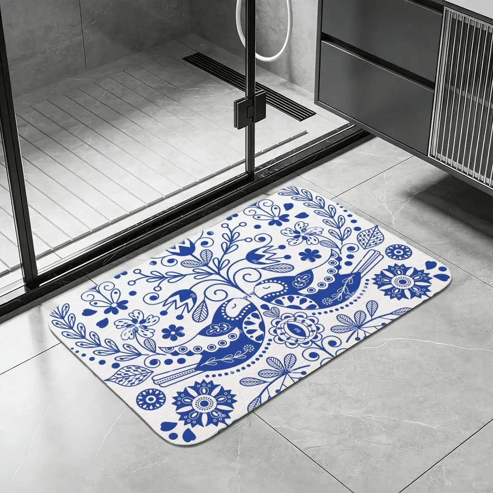 Swedish Dala Diatomite Bath Mat – Quick Dry & Anti-Slip Diatomite Bath Mat Axl White9 50x80cm