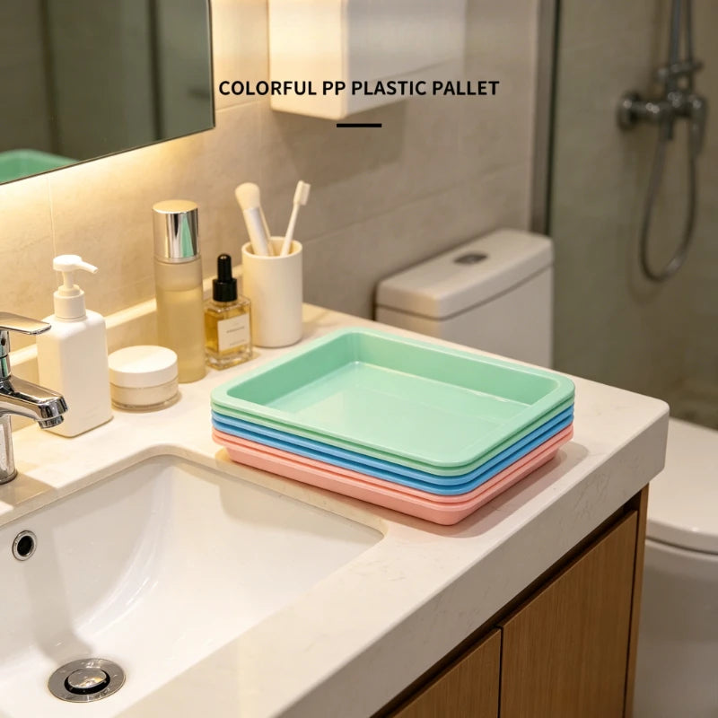 6-Pack Colorful Stackable Plastic Serving Trays | Home & Craft Plastic Serving Trays Axl