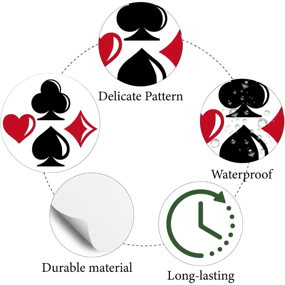 128-Piece Casino Theme Round Dot Stickers – Waterproof Decals Craft Sticker Decals Axl