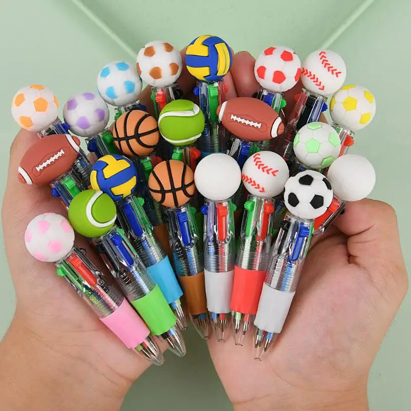 Sports 4-Color Pens 10/20 Pcs – Football Basketball Party Favors Novelty Party Pens Axl