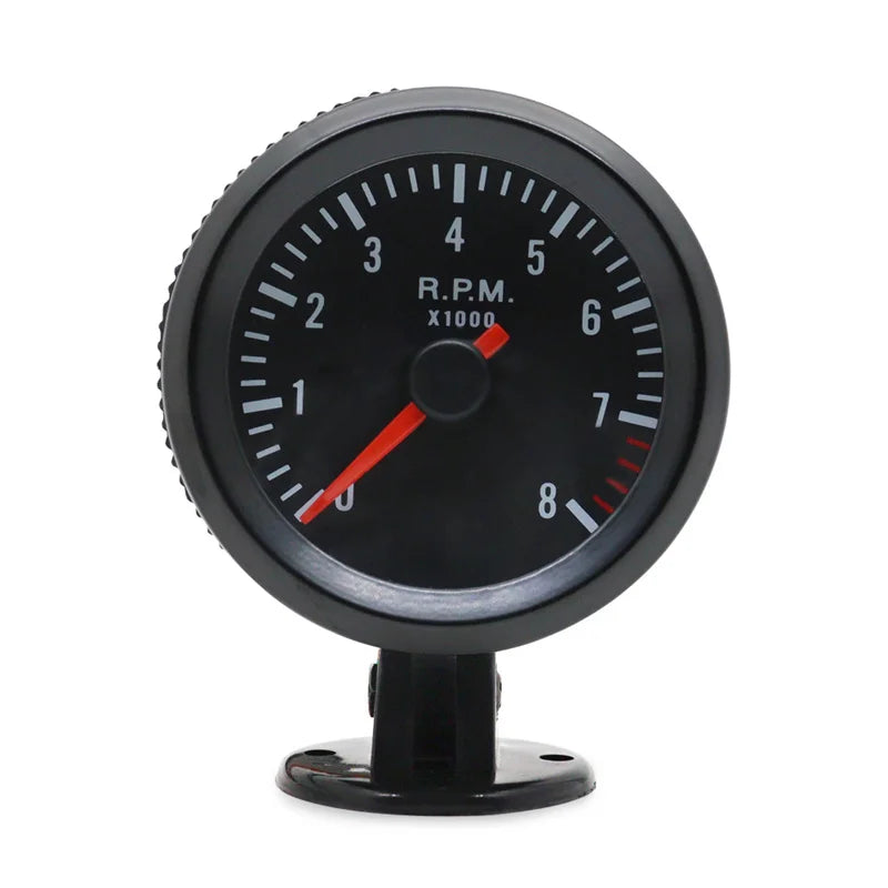 52mm Analog Tachometer RPM Gauge 0–8000 RPM White LED | Petrol Car Analog RPM Gauge Axl
