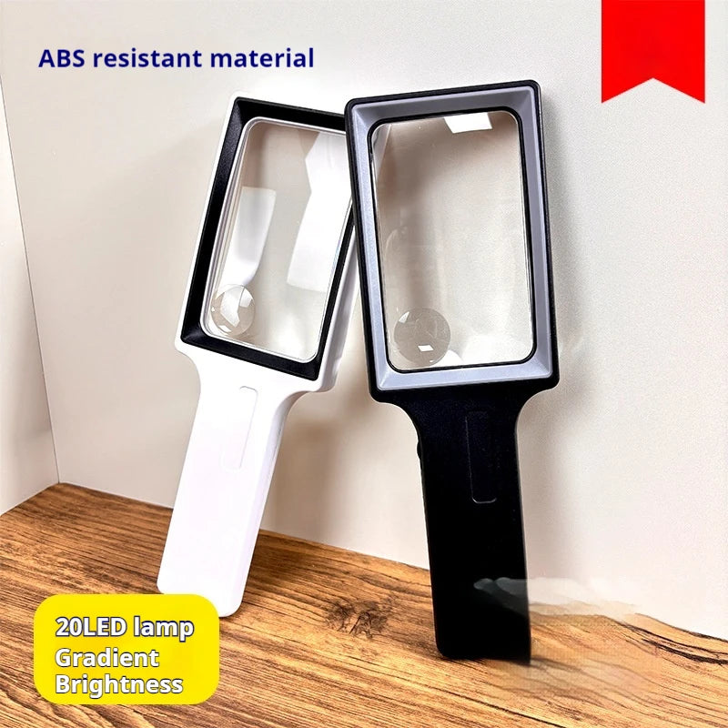 Handheld Magnifying Glass with 20 LED Lights | Reading & Kids Illuminated Magnifier Axl
