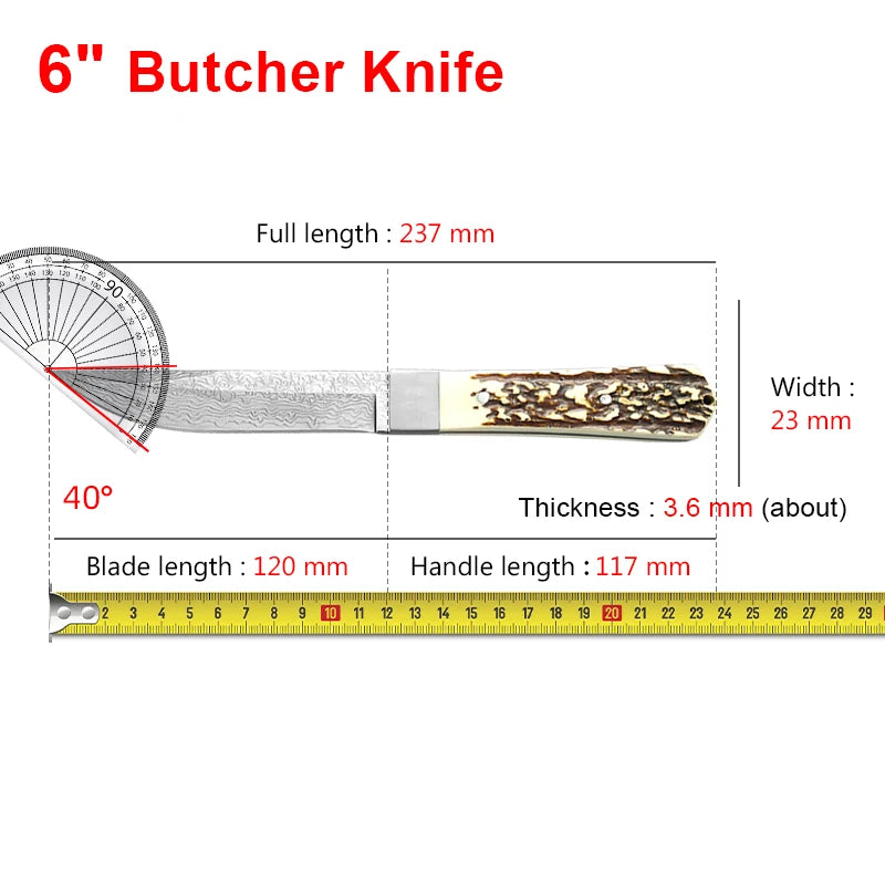 InLeung Damascus Kitchen Cleaver – Hand Forged Stainless Steel Kitchen Cleaver Knife Axl