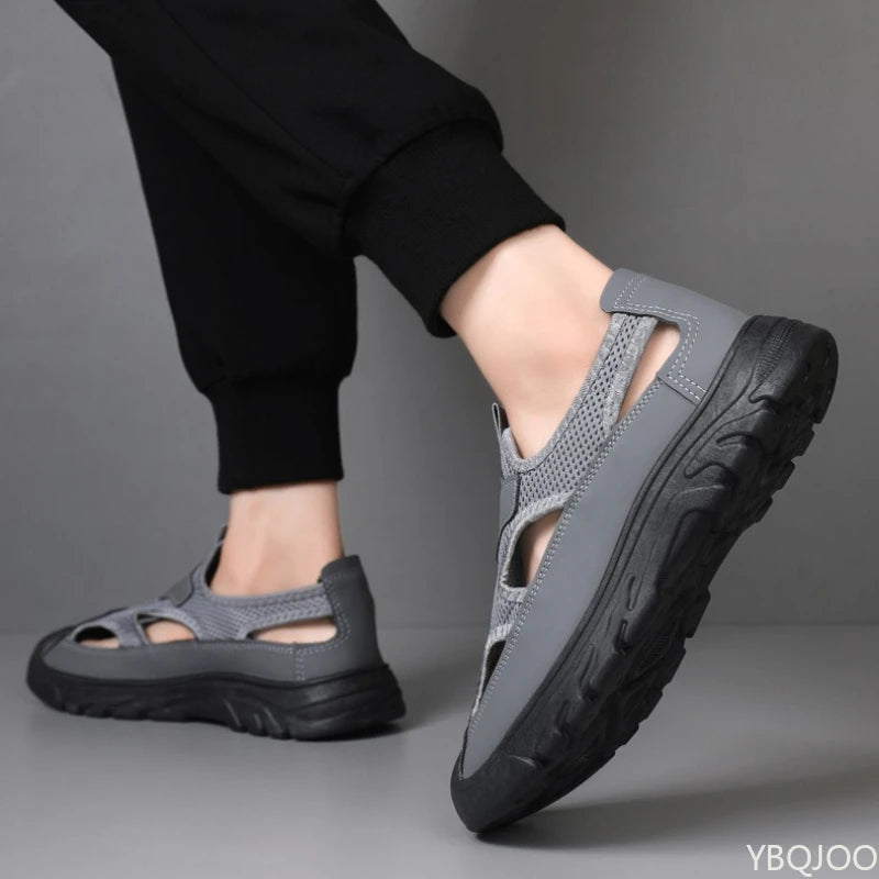 Men's Breathable Mesh Slip-On Sandals | Non-Slip Thick Sole Men's Sandals Axl