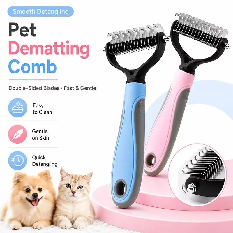 Pet Hair Remover Grooming Comb for Dogs & Cats | Detangler Pet Grooming Comb Axl