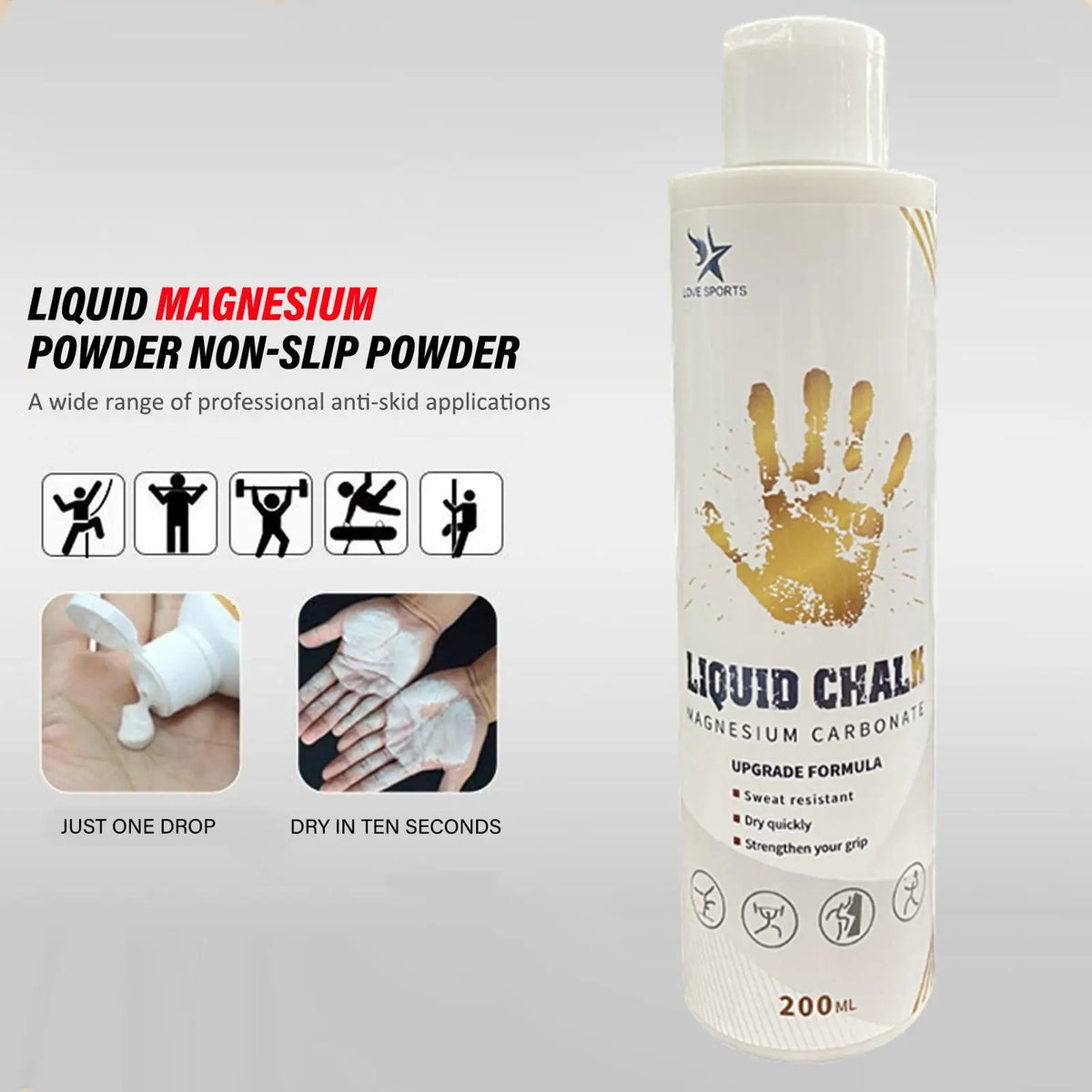 Liquid Chalk for Gym – Sweat-Resistant Grip Chalk 50–200ml Liquid Gym Chalk Axl