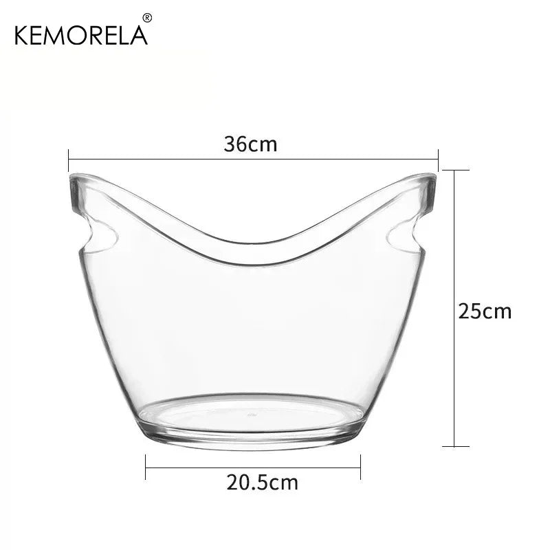 KEMORELA 4/8L Clear Ice Bucket with Handle – Wine & Beer Chiller Ice Bucket Axl 8L