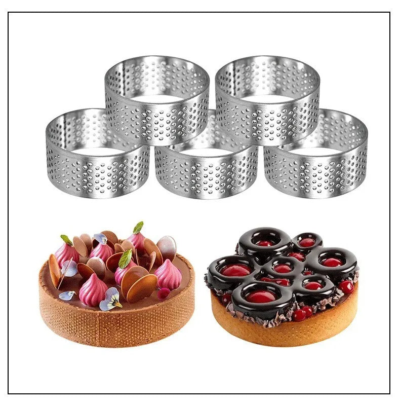 Perforated 304 SS Tart Ring 5cm – French Flan Baking Mold Tart Baking Mold Axl
