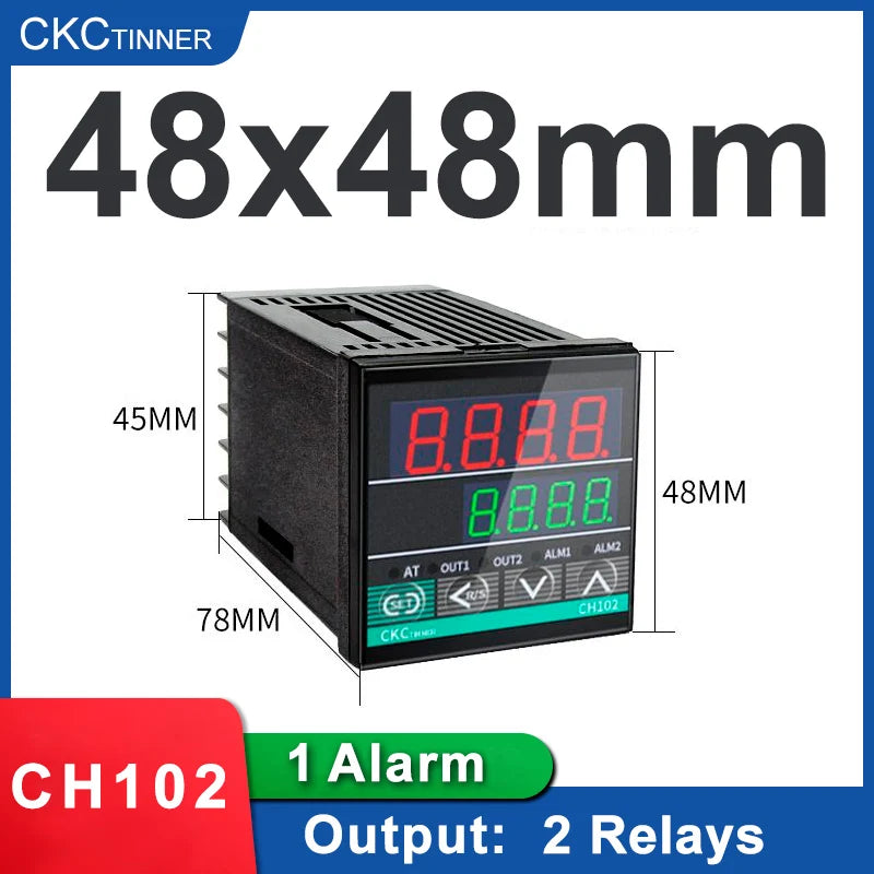 CKCTINNER REX-CH Dual Relay PID Temperature Controller LCD PID Temperature Controller Axl CH102-MM-AN