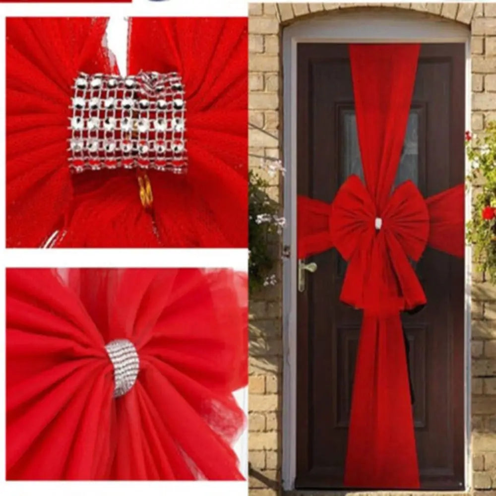 Extra Large Christmas Door Bow – Red Mesh Front Door Décor Christmas Door Decoration Axl