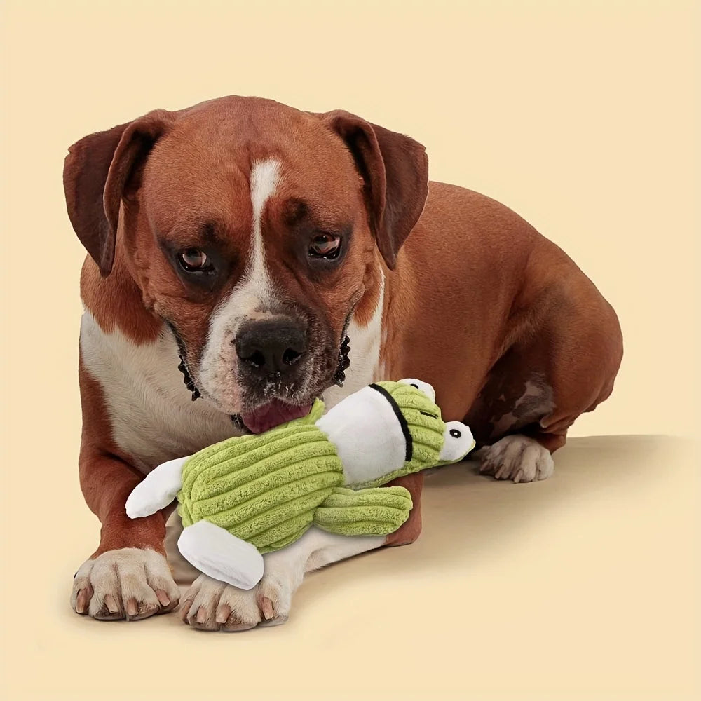Frog Plush Dog Squeaky Toy – Chew Toy for Puppies & Small Dogs Plush Dog Toy Axl