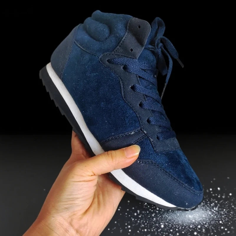 Women's Winter Plush Ankle Snow Boots – Lace-Up Anti-Slip Winter Ankle Boots Axl Blue 45