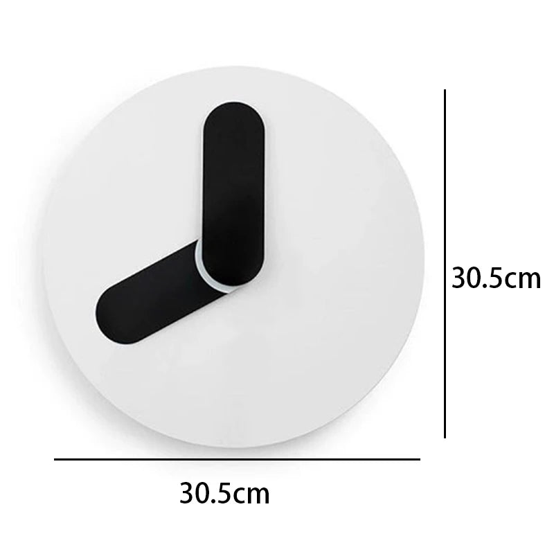 Nordic Minimalist Silent Metal Wall Clock – 46.5cm Round Wall Clock Axl White