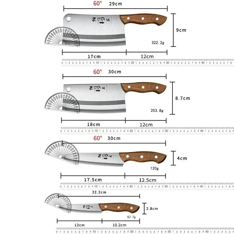 PLYS Chef's Stainless Steel Cleaver Knife – Sharp 18cm Blade Chef's Cleaver Knife Axl