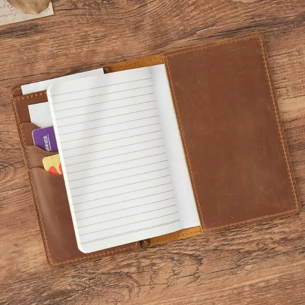 Crazy Horse Leather Journal Cover – Pen Slot & Card Holder Leather Journal Cover Axl