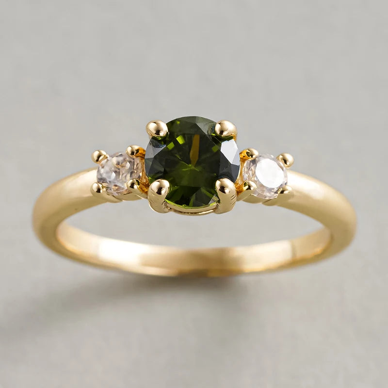 Huitan Green Cubic Zirconia Women's Ring – Wedding & Engagement Fashion Ring Axl