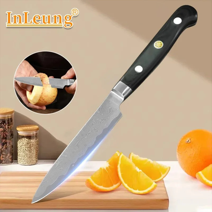 Damascus Steel Chef Knife with G10 Handle | InLeung Damascus Chef Knife Axl