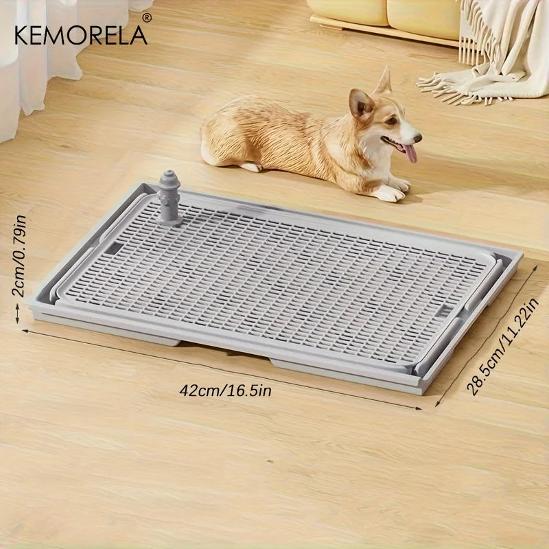 KEMORELA 2-in-1 Dog Potty Tray & Cat Litter Mat Non-Slip Pet Potty Tray Mat Axl Light Grey 1pc