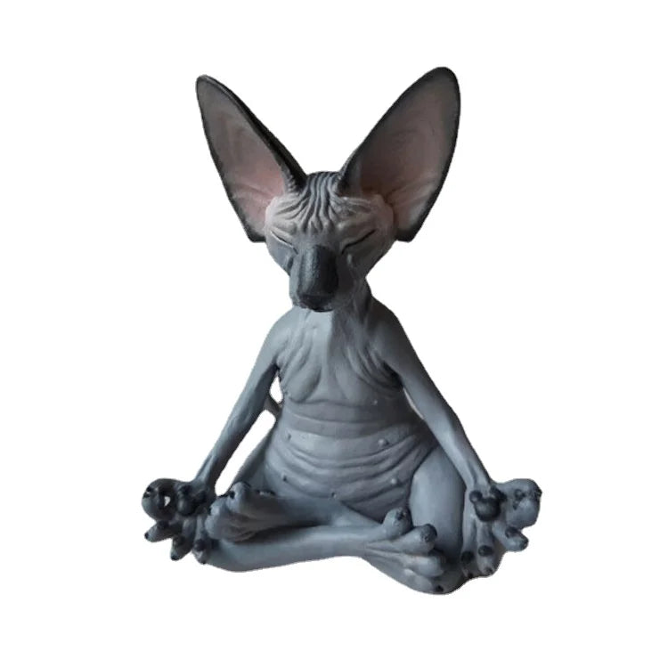 Whimsical Buddha Cat Statue – Resin Yoga Garden Sculpture Garden Sculpture Axl C